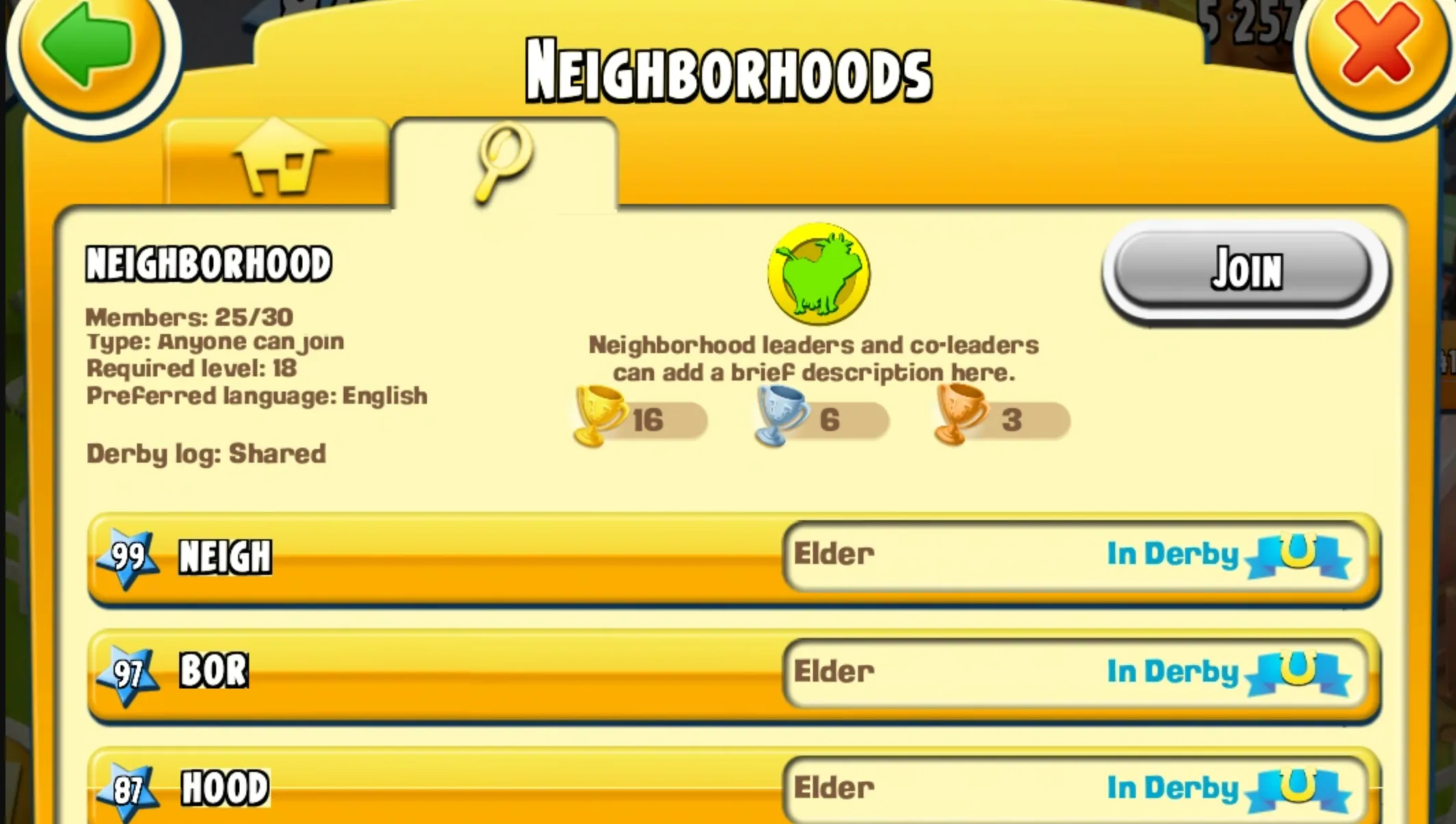 Neighborhood hayday